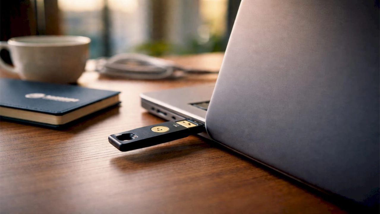 YubiKey collegata alla porta USB del portatile